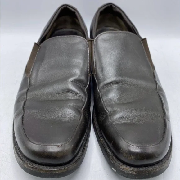 Prada Men's Brown Leather Slip On Loafers Square Toe Size 12 Us
